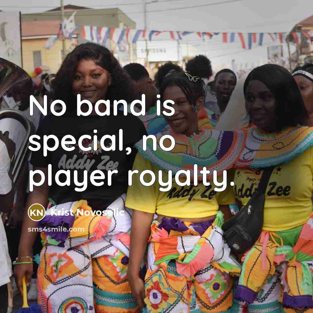 “No band is special, no player royalty.…” quote by Krist Novoselic