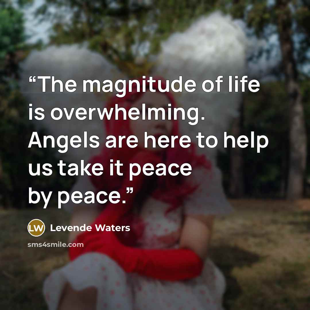 “The magnitude of life is overwhelming. Angels are here to help us take it peace by peace.” quote by Levende Waters