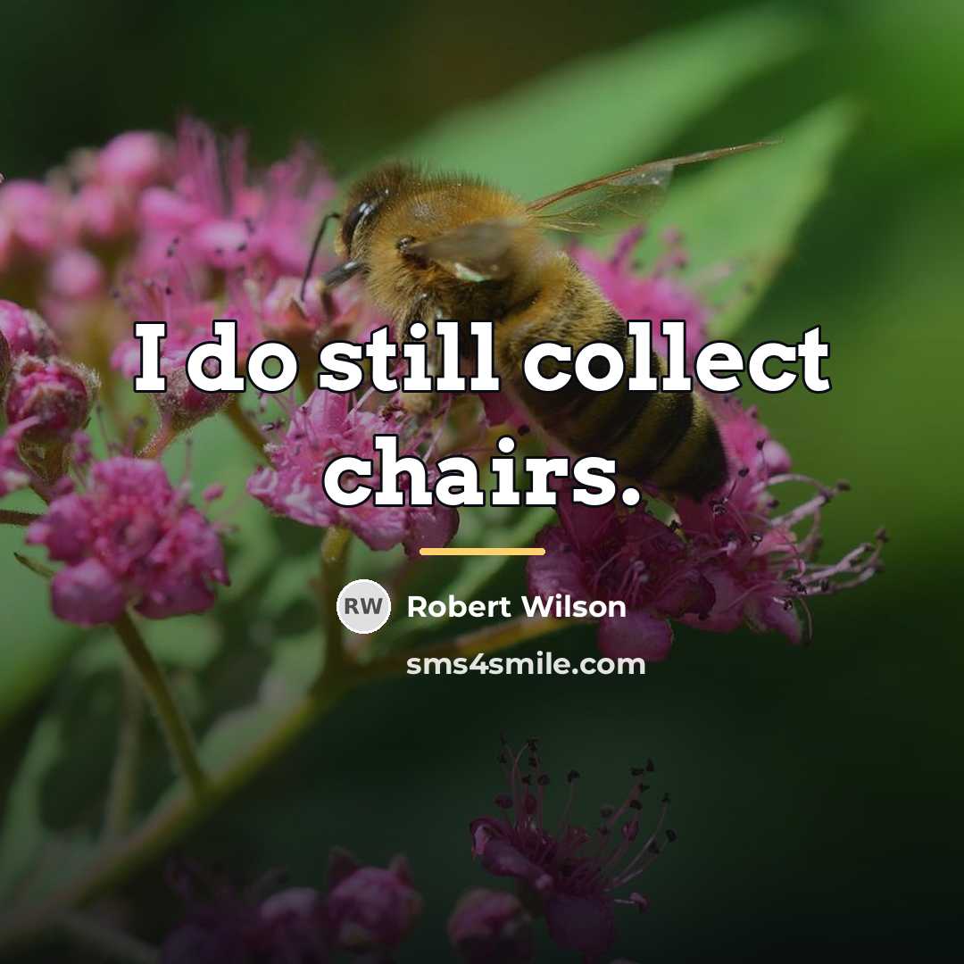 “I do still collect chairs.…” quote by Robert Wilson