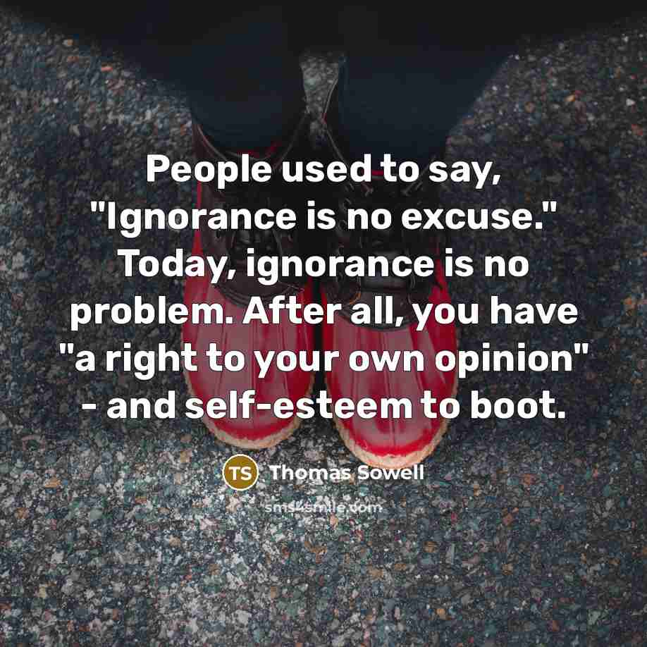“People used to say, "Ignorance is no excuse." Today, ignorance…” quote by Thomas Sowell