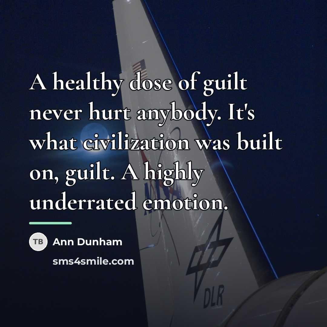 “A healthy dose of guilt never hurt anybody. It's what…” quote by Ann Dunham