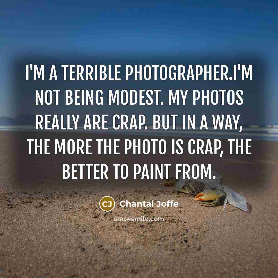 “I'm a terrible photographer.I'm not being modest. My photos really…” quote by Chantal Joffe