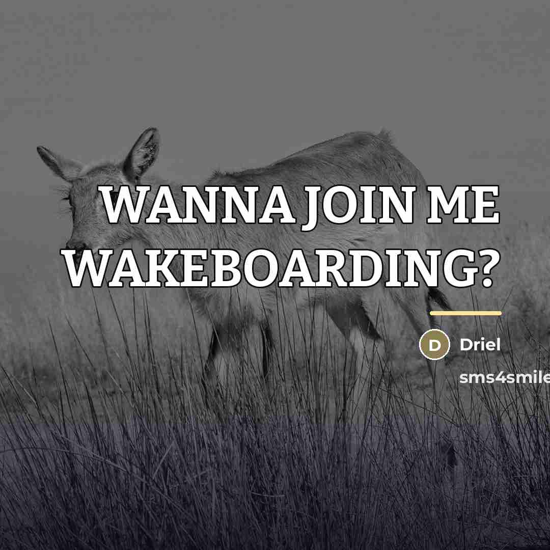 “WANNA JOIN ME WAKEBOARDING?…” quote by Anonymous