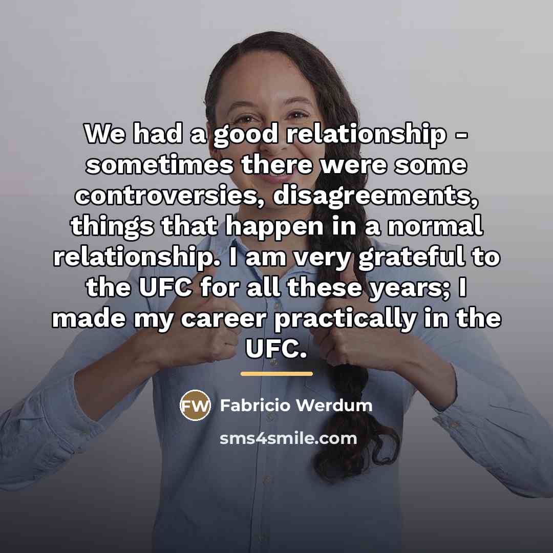 “We had a good relationship - sometimes there were some…” quote by Fabricio Werdum