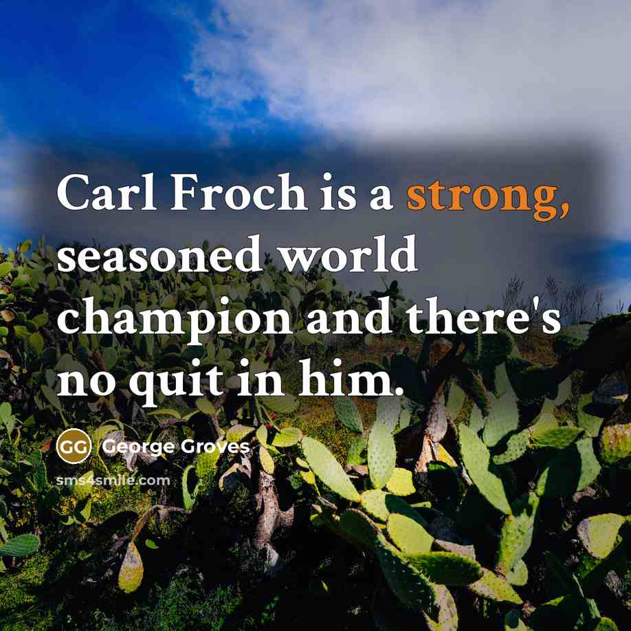 “Carl Froch is a strong, seasoned world champion and there's…” quote by George Groves