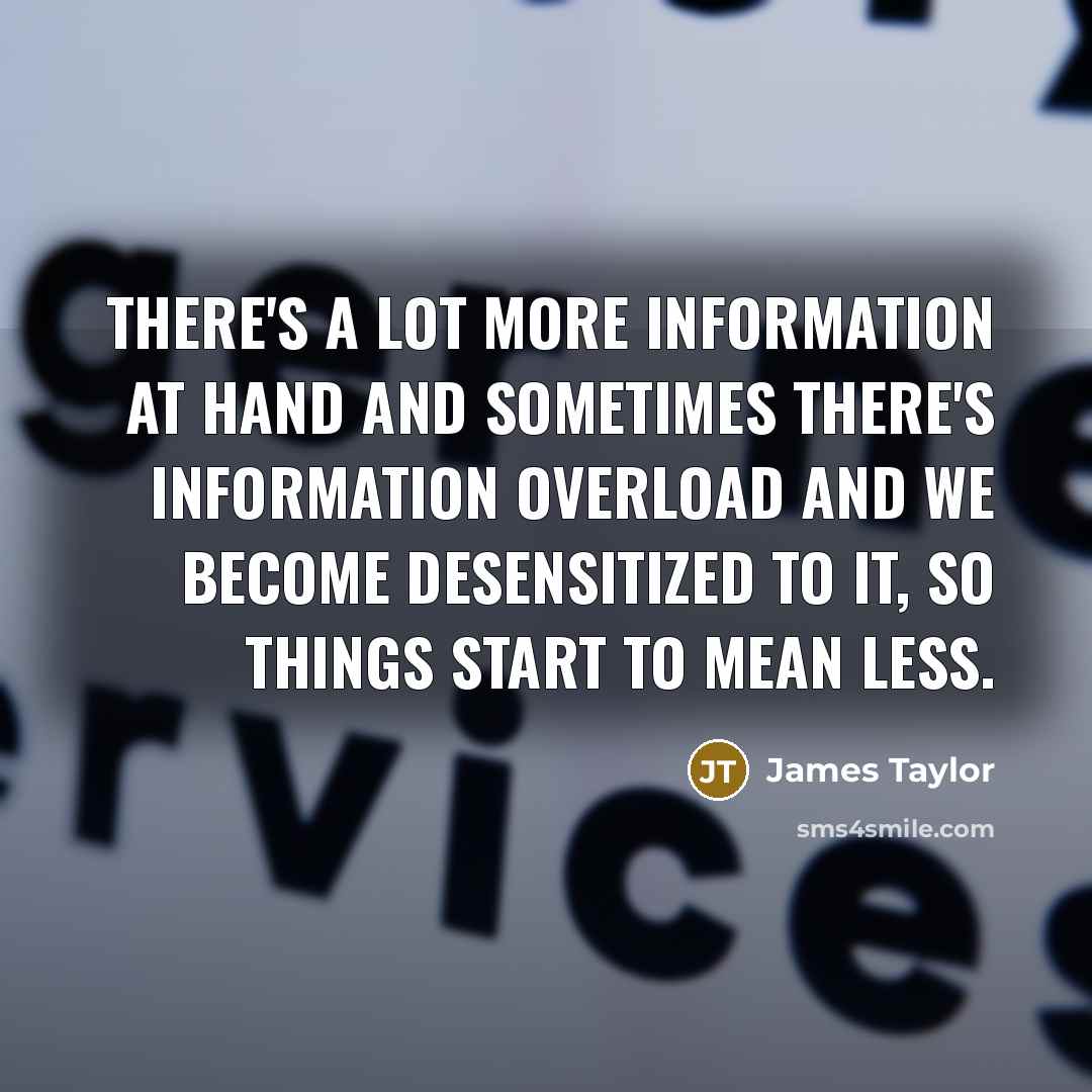“There's a lot more information at hand and sometimes there's…” quote by James Taylor