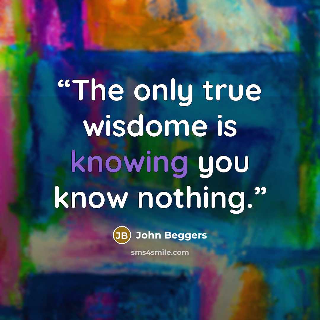 “The only true wisdome is knowing you know nothing.” quote by John Beggers