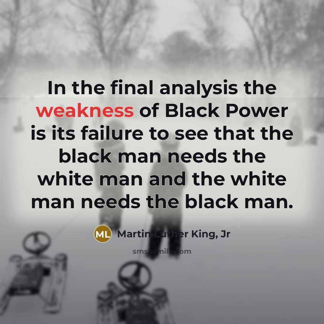 “In the final analysis the weakness of Black Power is…” quote by Martin Luther King, Jr