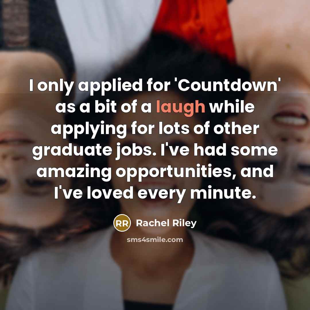 “I only applied for 'Countdown' as a bit of a…” quote by Rachel Riley