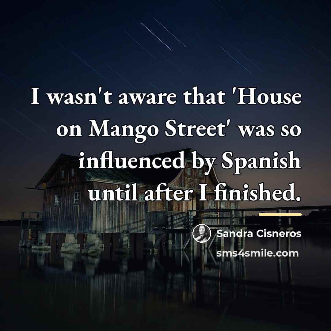 “I wasn't aware that 'House on Mango Street' was so…” quote by Sandra Cisneros