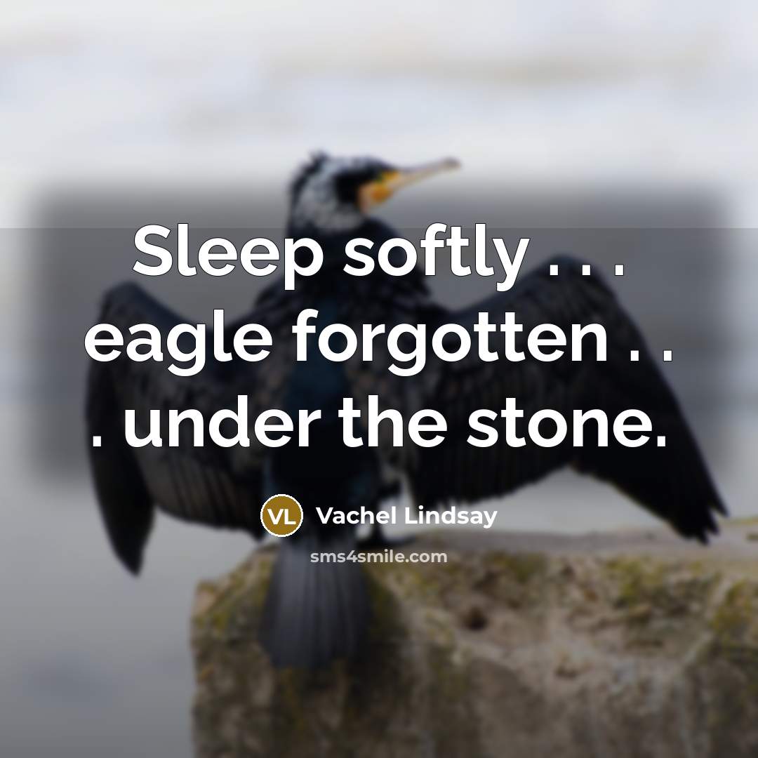 “Sleep softly . . . eagle forgotten . . . under the stone.” quote by Vachel Lindsay
