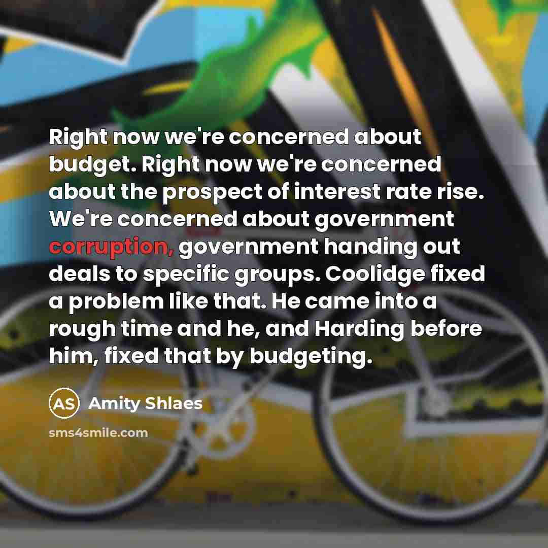 “Right now we're concerned about budget. Right now we're concerned…” quote by Amity Shlaes