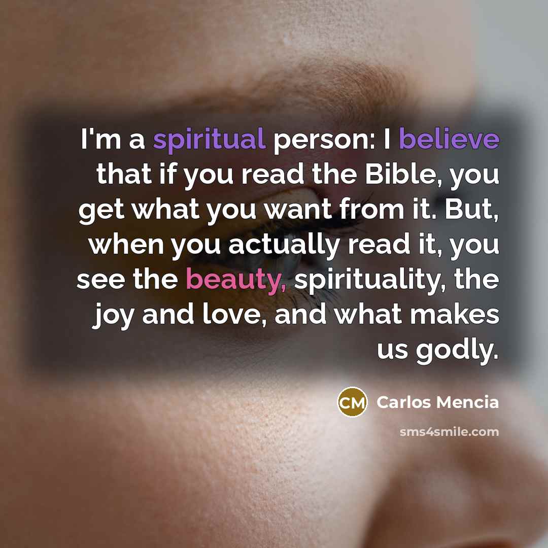“I'm a spiritual person: I believe that if you read…” quote by Carlos Mencia