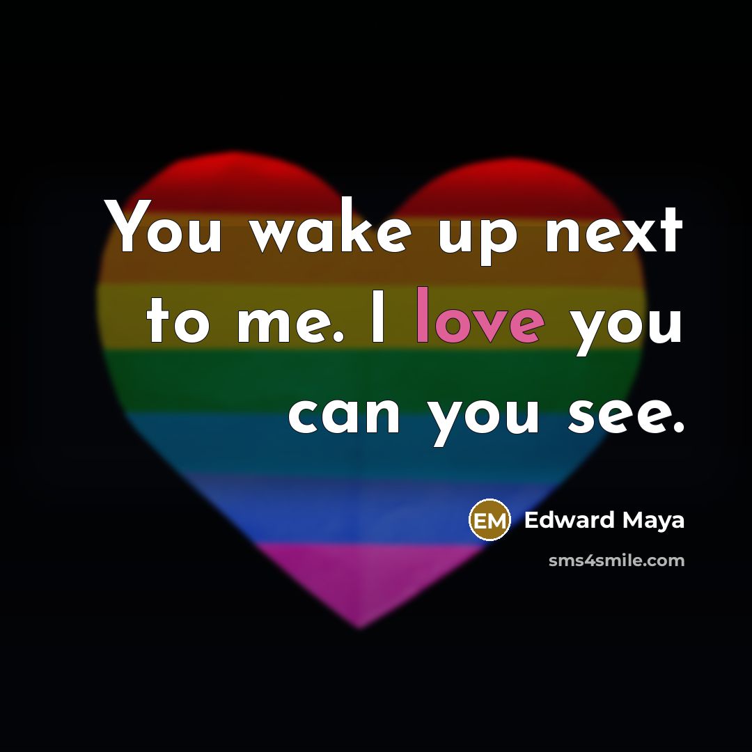 “You wake up next to me. I love you can…” quote by Edward Maya
