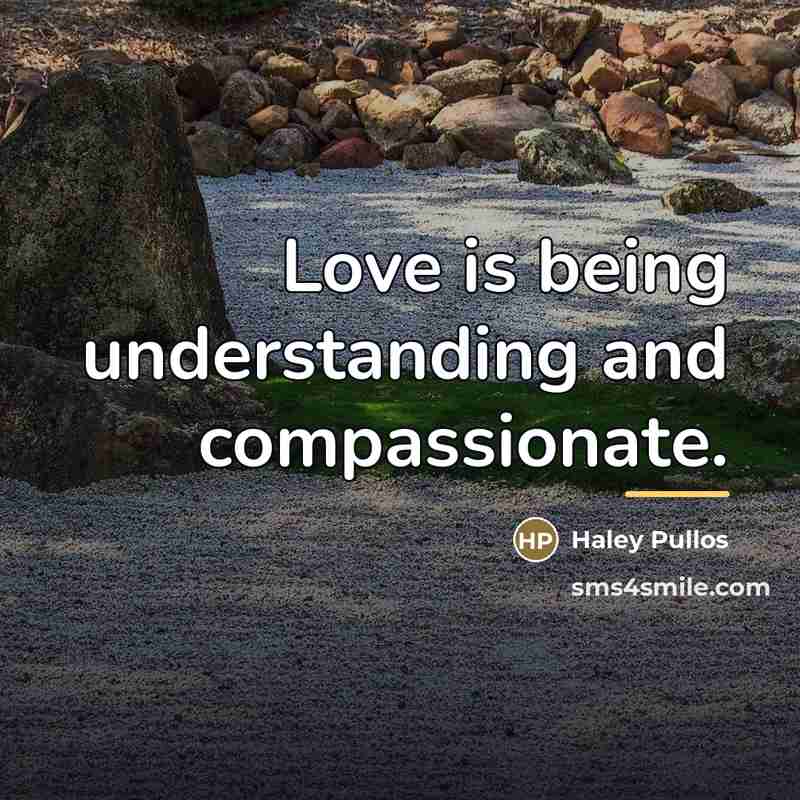 “Love is being understanding and compassionate.…” quote by Haley Pullos