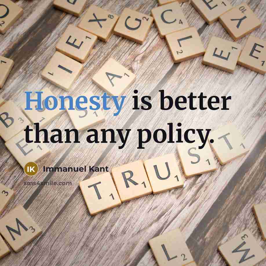 “Honesty is better than any policy.…” quote by Immanuel Kant