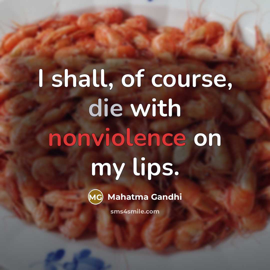 “I shall, of course, die with nonviolence on my lips.…” quote by Mahatma Gandhi