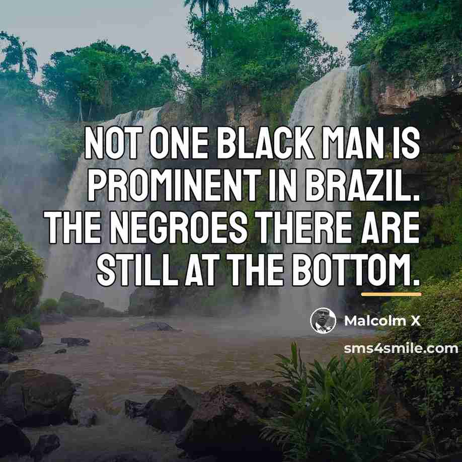 “Not one black man is prominent in Brazil. The Negroes…” quote by Malcolm X