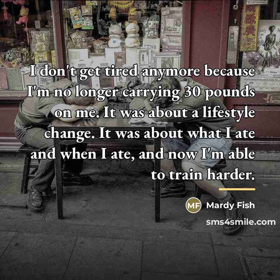 “I don't get tired anymore because I'm no longer carrying…” quote by Mardy Fish