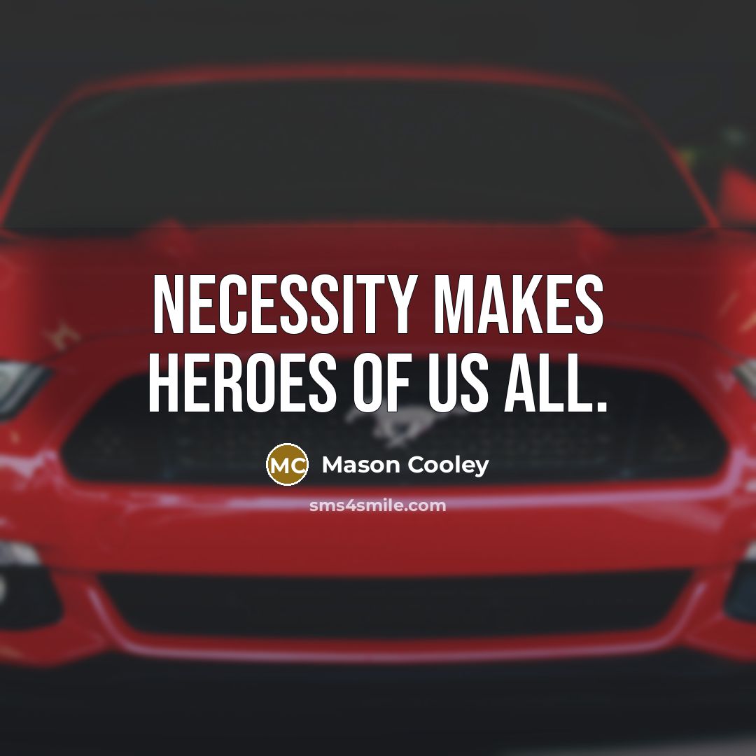 “Necessity makes heroes of us all.…” quote by Mason Cooley