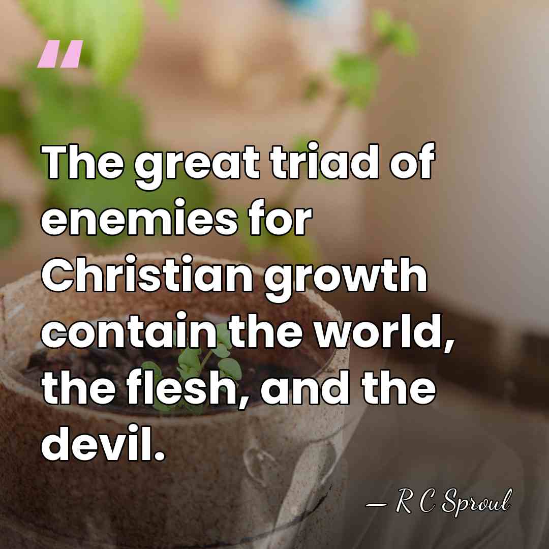 The great triad of enemies for Christian growth contain the world, the&hellip; - R C Sproul