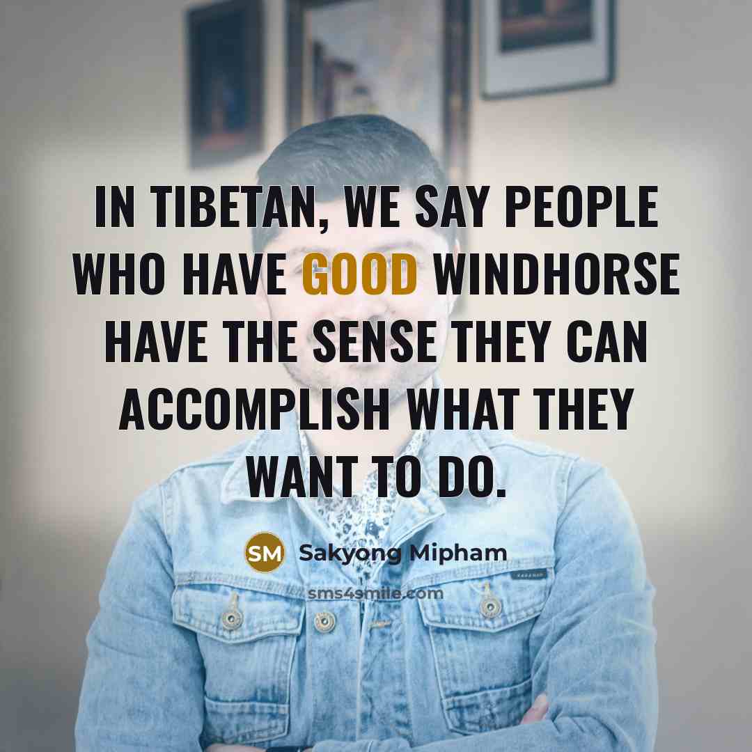 “In Tibetan, we say people who have good windhorse have…” quote by Sakyong Mipham