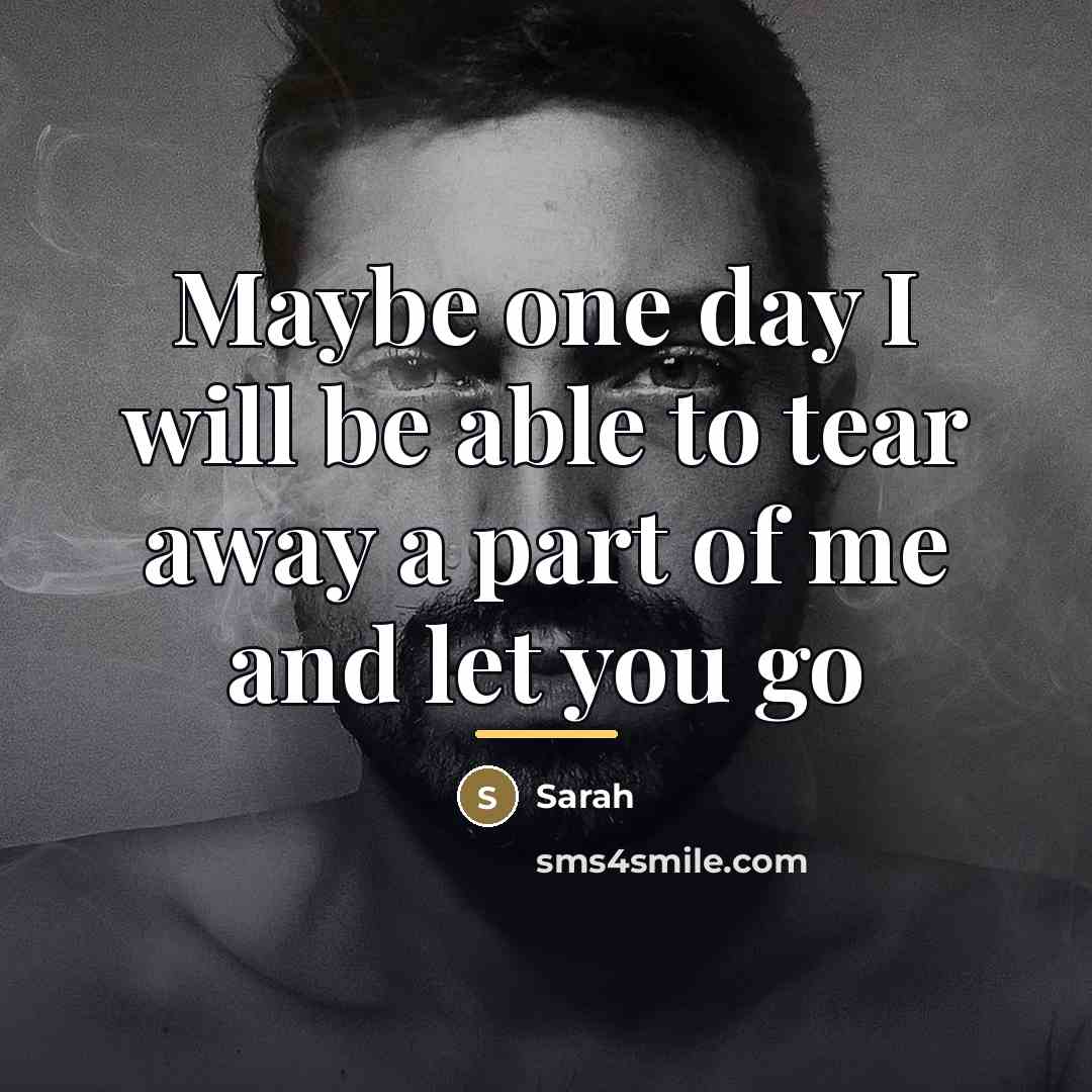 “Maybe one day I will be able to tear away…” quote by Sarah