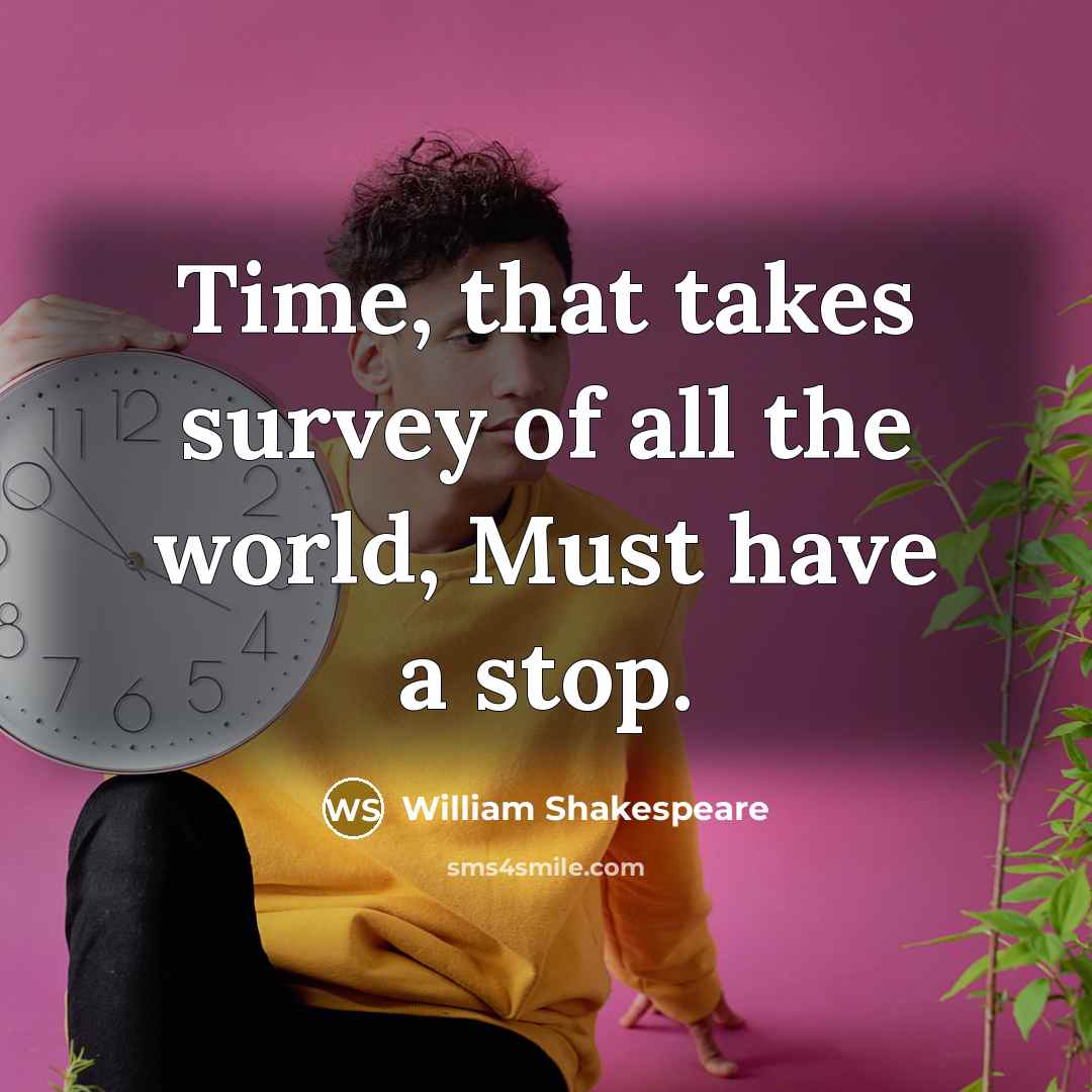 “Time, that takes survey of all the world, Must have…” quote by William Shakespeare