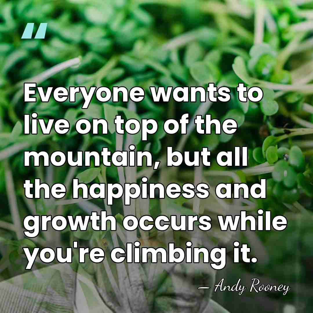 Everyone wants to live on top of the mountain, but all the&hellip; - Andy Rooney