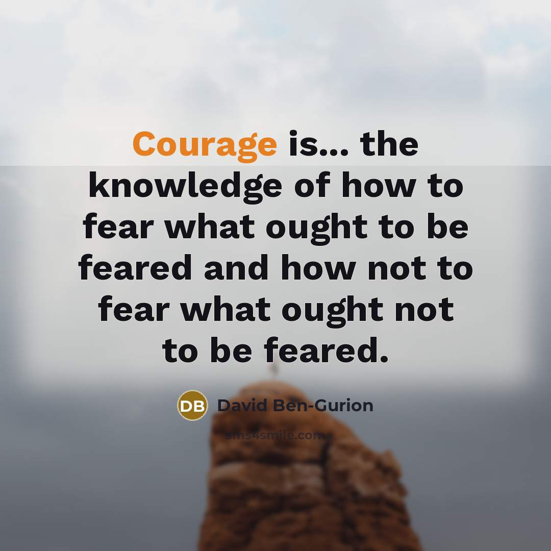 “Courage is... the knowledge of how to fear what ought…” quote by David Ben-Gurion