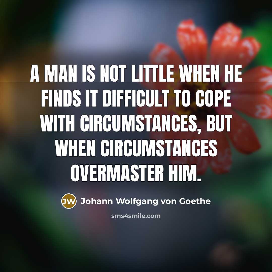 “A man is not little when he finds it difficult…” quote by Johann Wolfgang von Goethe