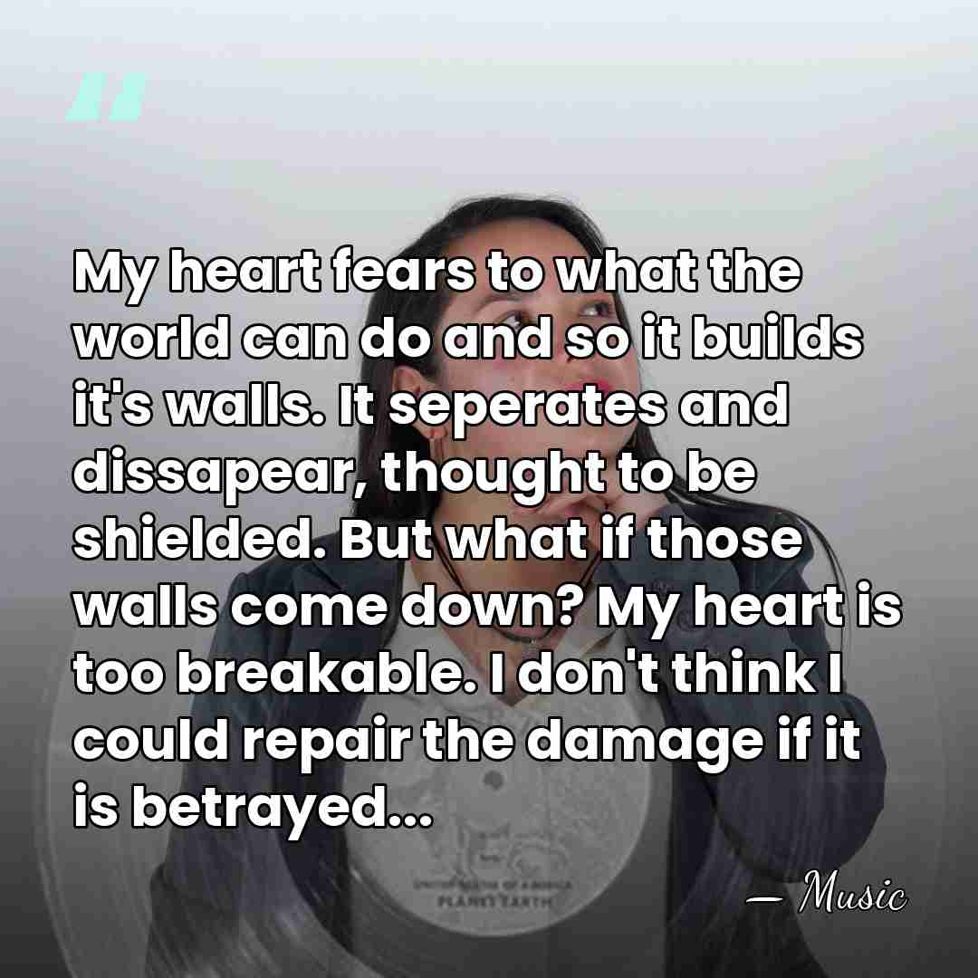 My heart fears to what the world can do and so it&hellip; - Music