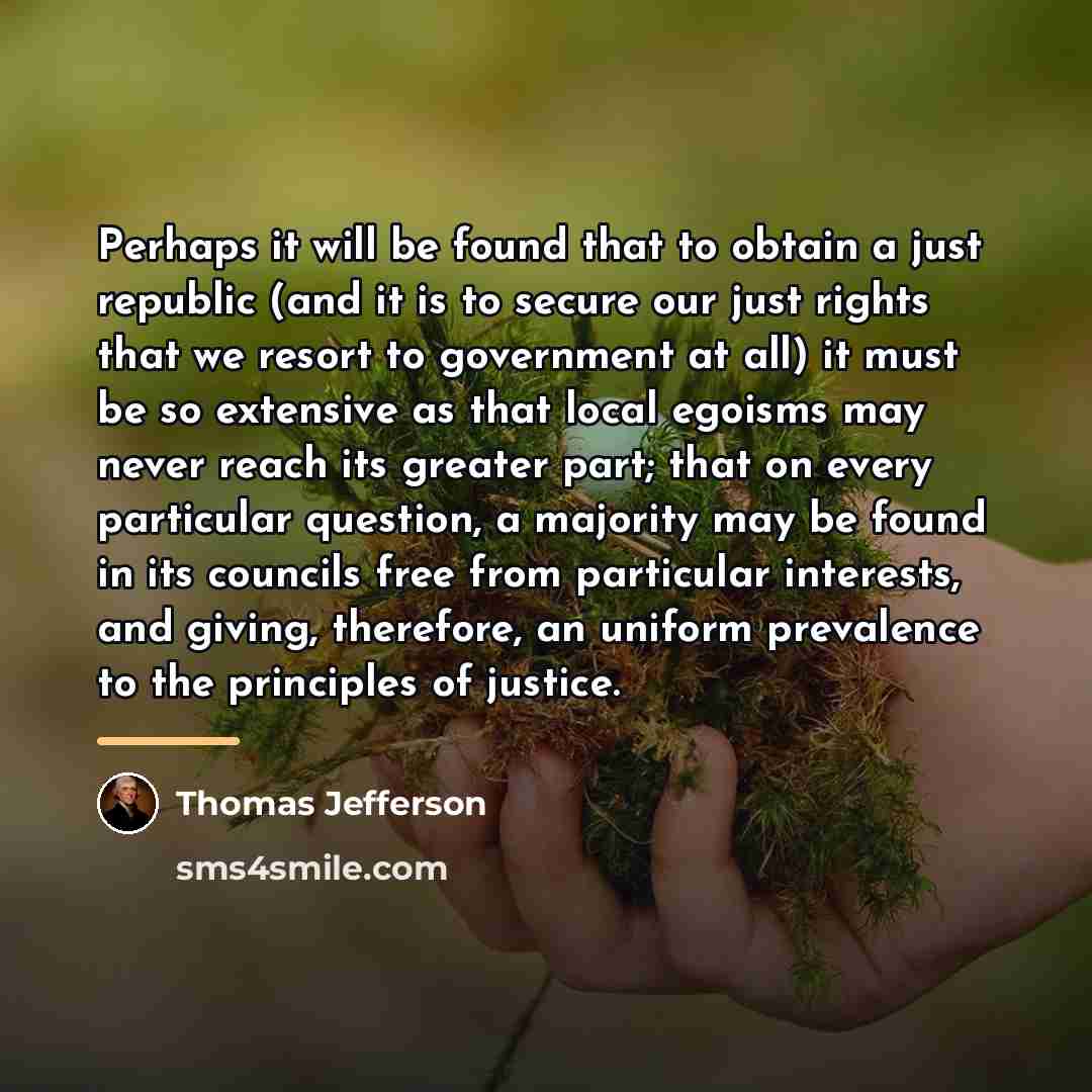 “Perhaps it will be found that to obtain a just…” quote by Thomas Jefferson