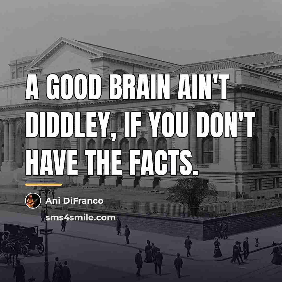 “A good brain ain't diddley, if you don't have the…” quote by Ani DiFranco