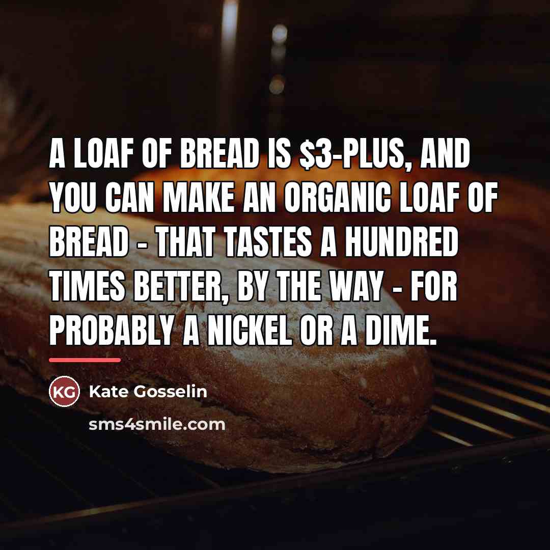 “A loaf of bread is $3-plus, and you can make…” quote by Kate Gosselin