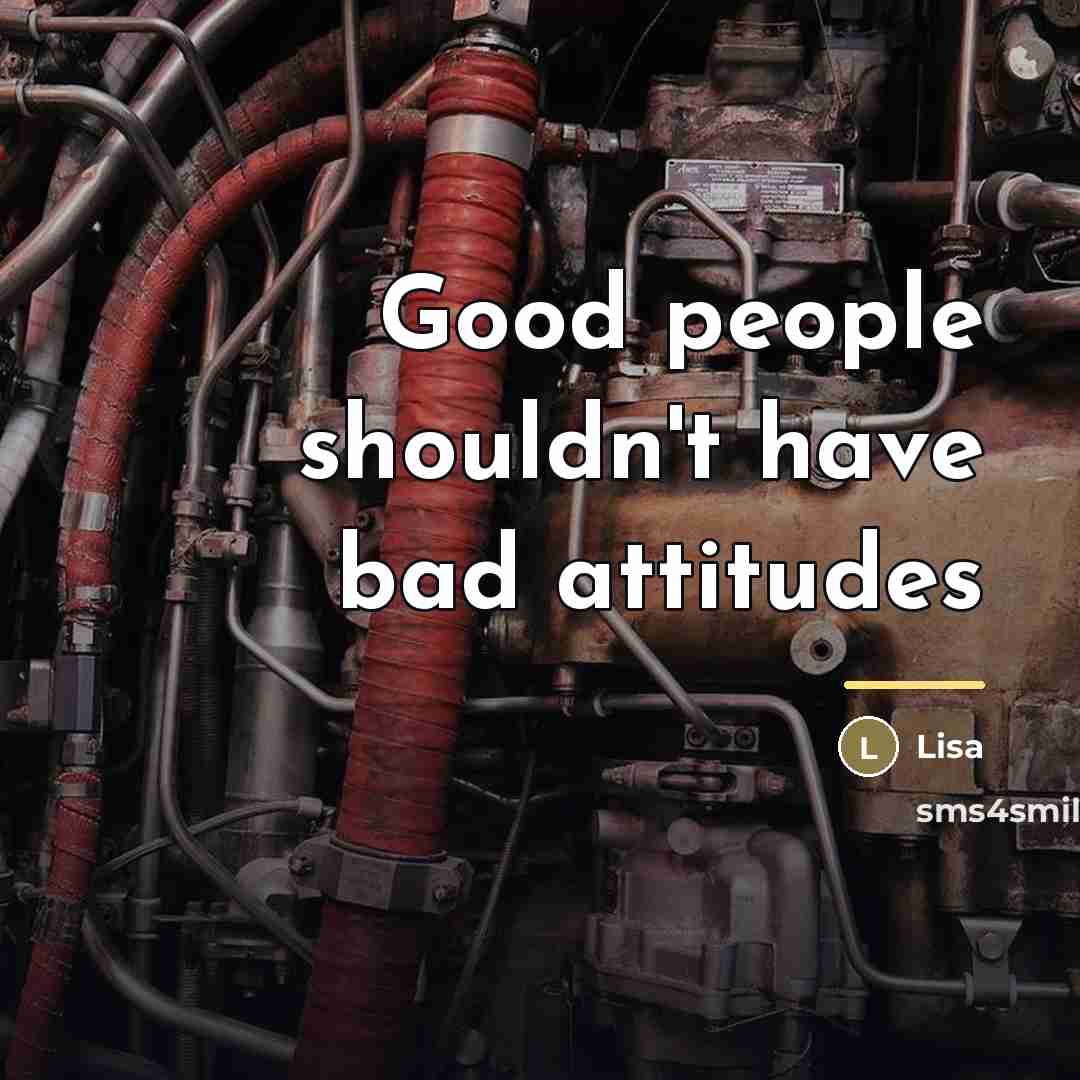 “Good people shouldn't have bad attitudes…” quote by Lisa