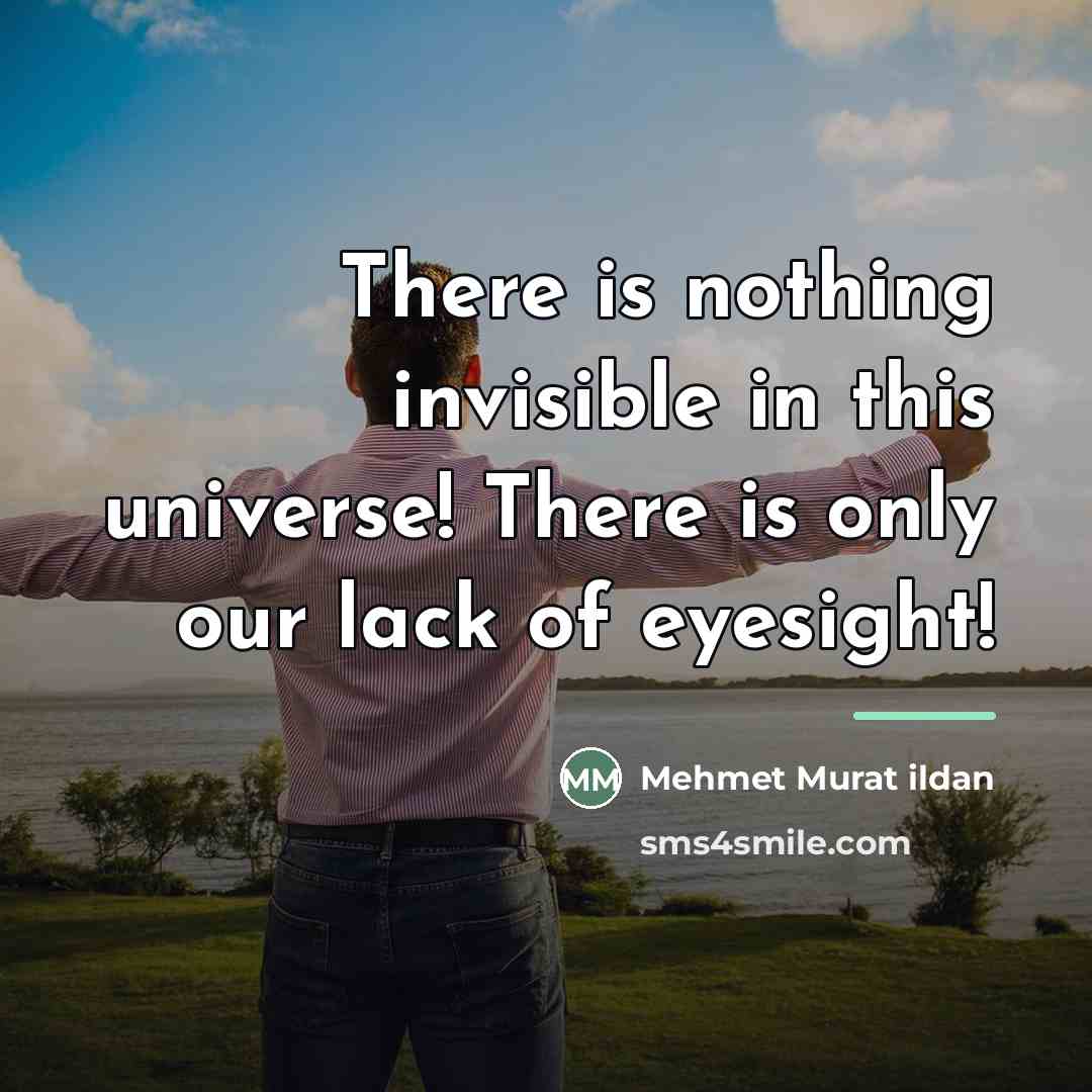 “There is nothing invisible in this universe! There is only…” quote by Mehmet Murat Ildan