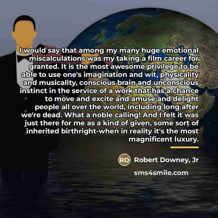 “I would say that among my many huge emotional miscalculations…” quote by Robert Downey, Jr