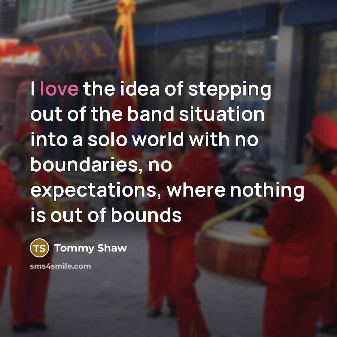 “I love the idea of stepping out of the band…” quote by Tommy Shaw