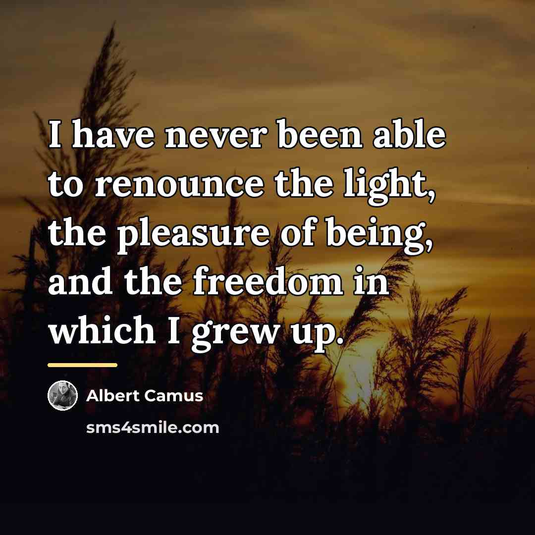“I have never been able to renounce the light, the…” quote by Albert Camus