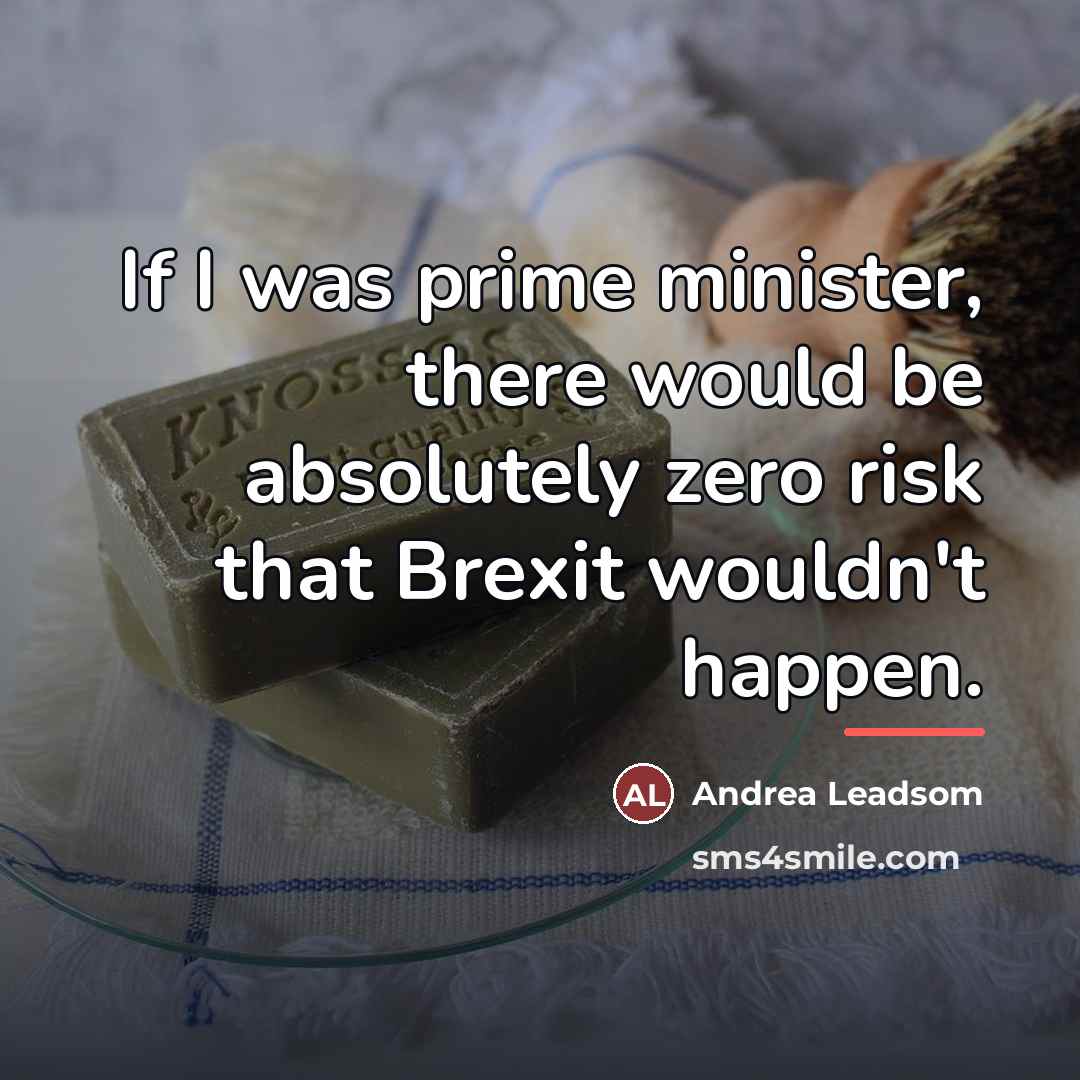 “If I was prime minister, there would be absolutely zero…” quote by Andrea Leadsom