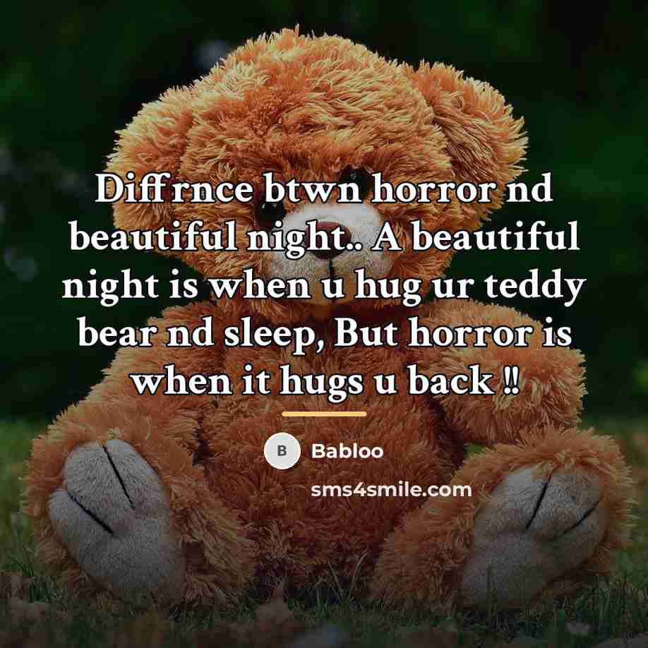 “Diffrnce btwn horror nd beautiful night.. A beautiful night is…” quote by Babloo