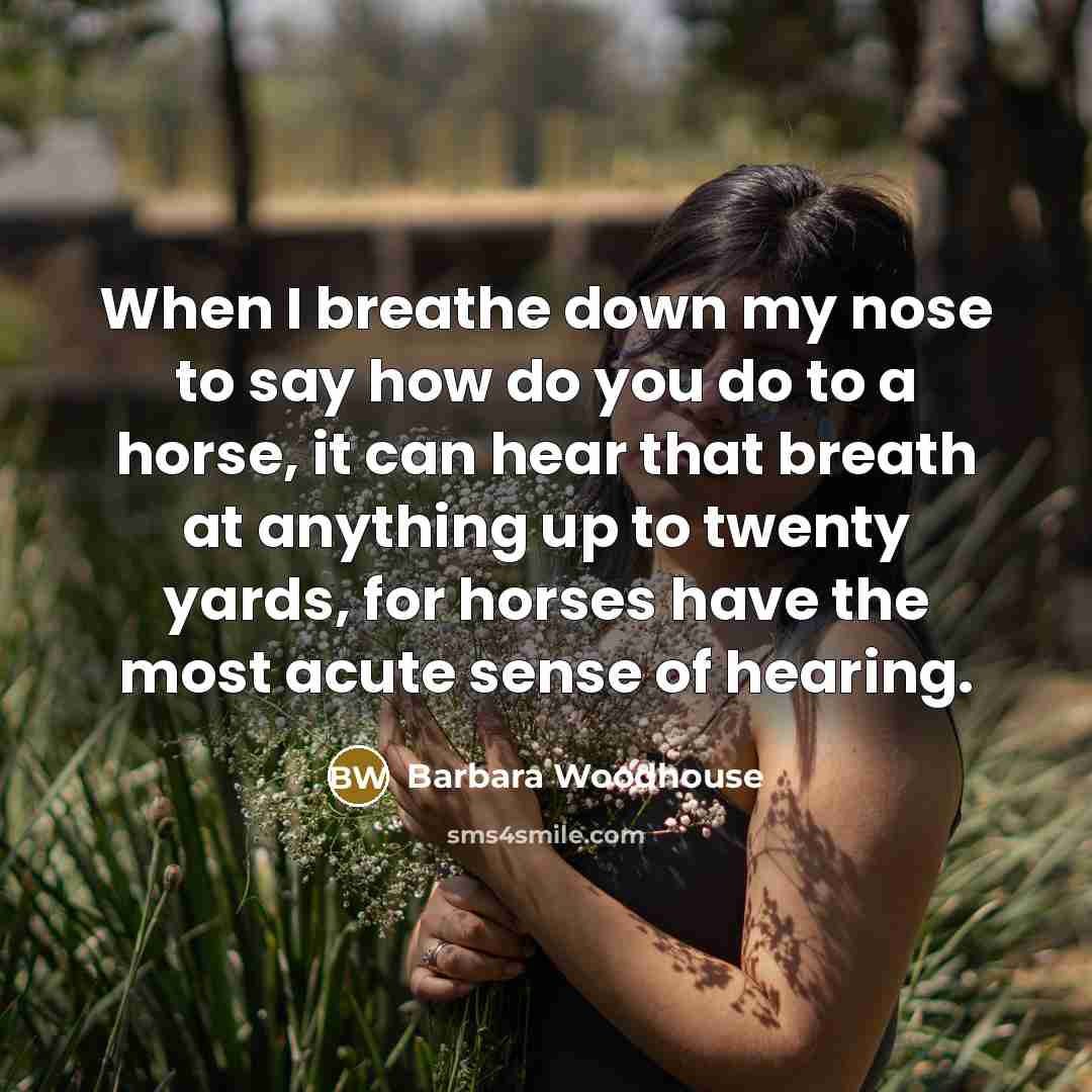 “When I breathe down my nose to say how do…” quote by Barbara Woodhouse