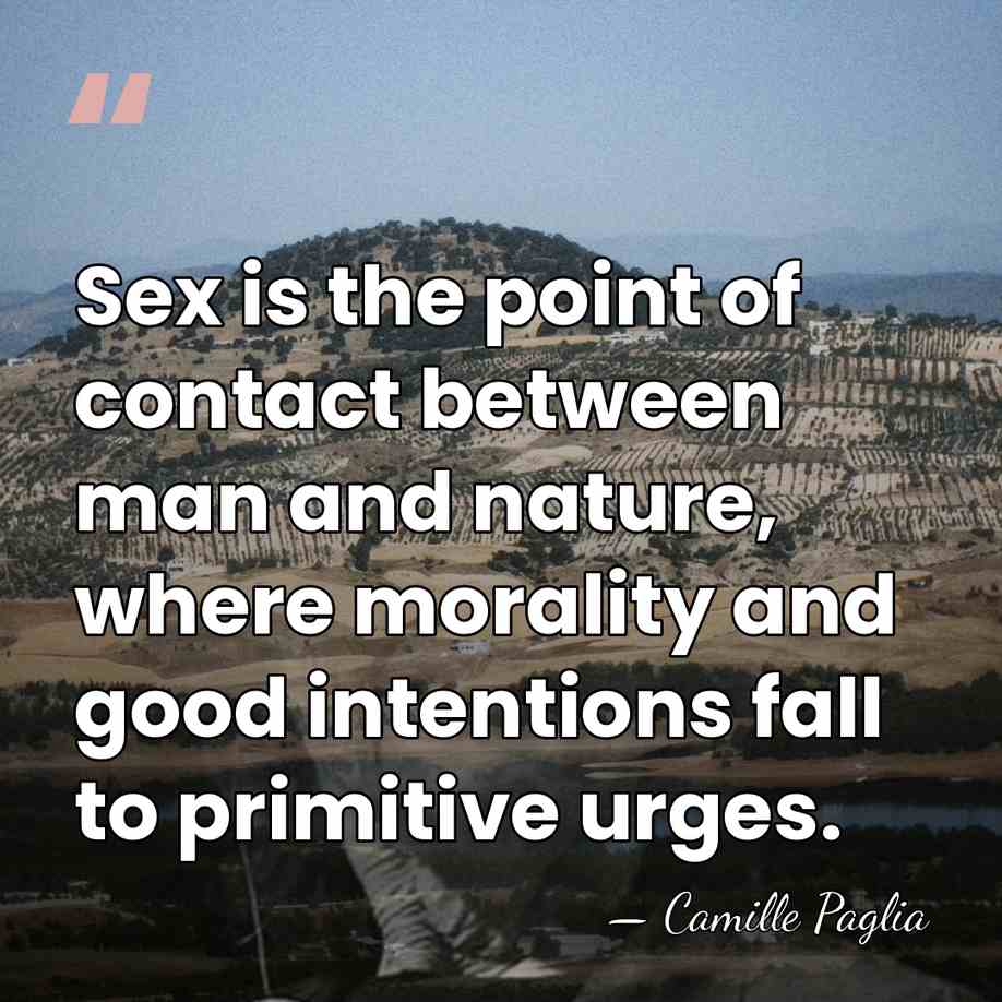 Sex is the point of contact between man and nature, where morality&hellip; - Camille Paglia