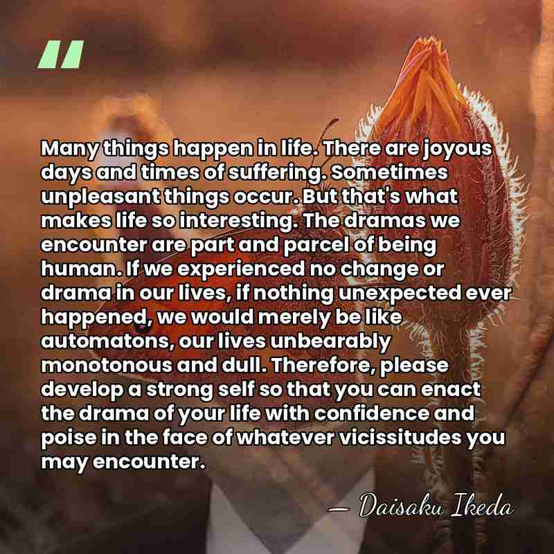 Many things happen in life. There are joyous days and times of&hellip; - Daisaku Ikeda