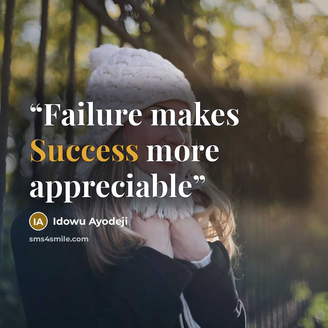 “Failure makes Success more appreciable” quote by Idowu Ayodeji