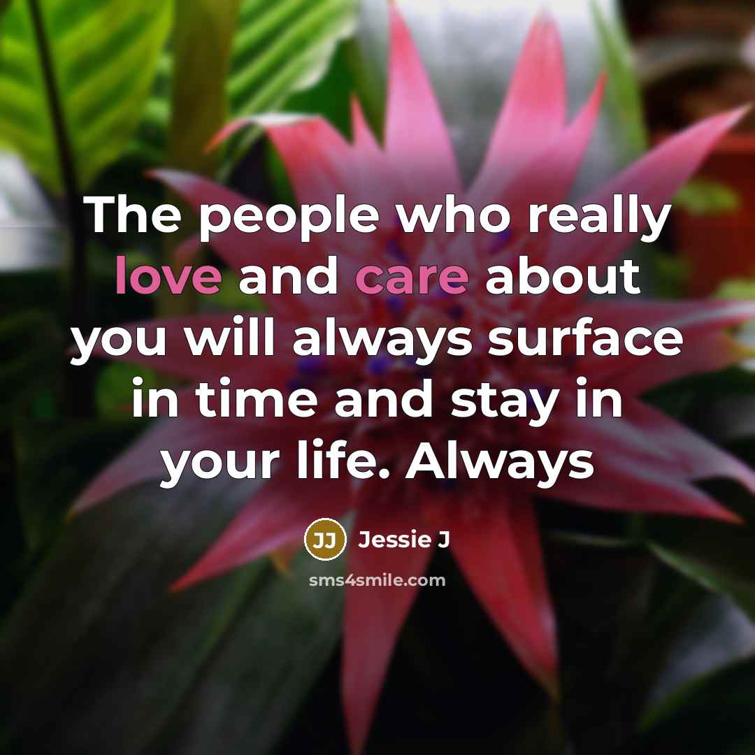 “The people who really love and care about you will…” quote by Jessie J