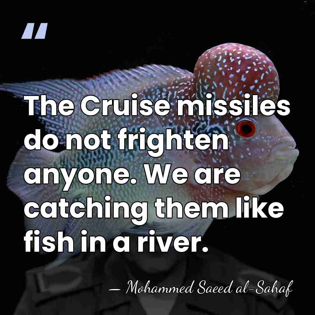 The Cruise missiles do not frighten anyone. We are catching them like&hellip; - Mohammed Saeed al-Sahaf