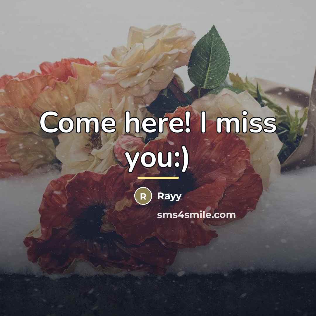 “Come here! I miss you:)…” quote by Rayy