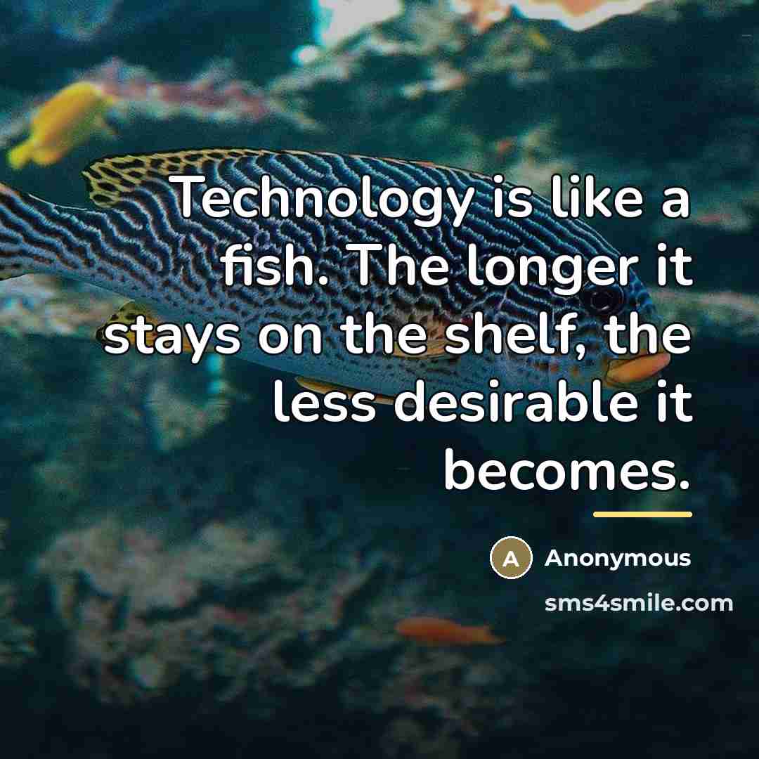 “Technology is like a fish. The longer it stays on…” quote by Anonymous